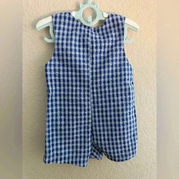 Samara Vintage Car Jonjon Size 6-9M Smocked Detail Little Boys Blue White - Picture 5 of 5